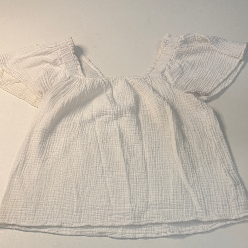 beachlunchlounge White Textured Blouse